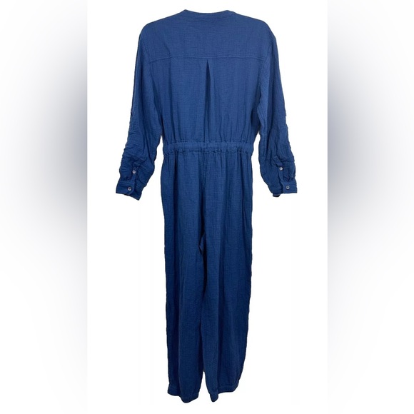 Madewell women 6 Lightspun Tapered Leg Jumpsuit Coastal Blue cotton MC943 gauze - Picture 7 of 13